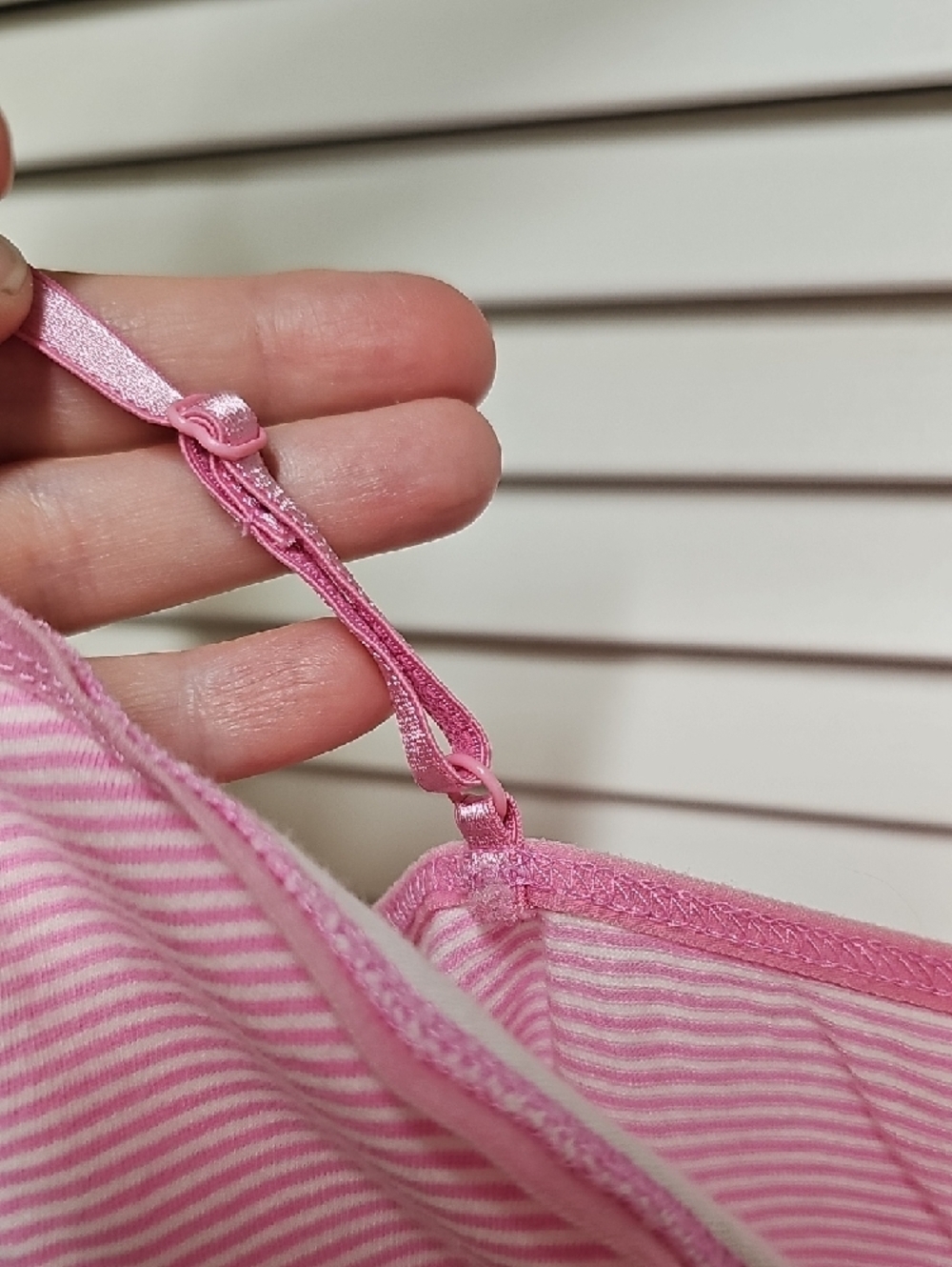 Like New Vintage 100% Cotton J. Crew Pink Striped Cami Top Adj Straps Lined Cups - Picture 3 of 7
